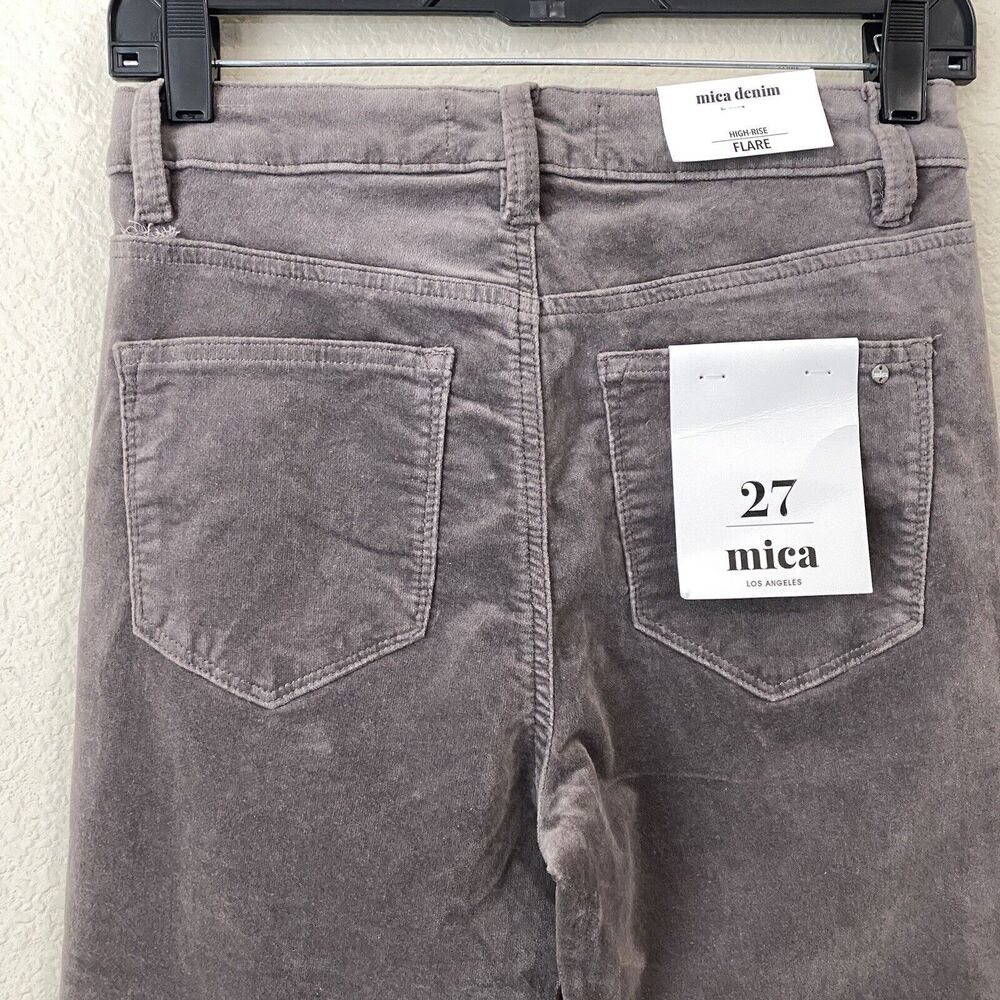 Mica Los Angeles Jeans Womens Size 27 Highrise Velvet Flare Brown Wide Leg New - Picture 9 of 9